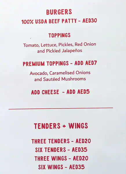 Chick N Co Menu in Business Bay, Dubai 