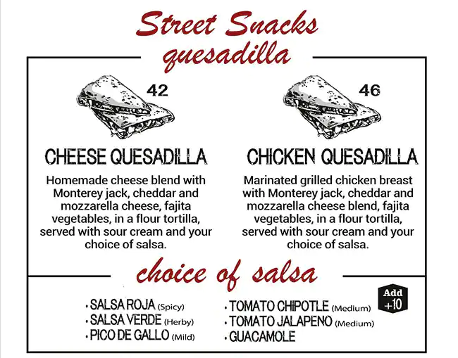 Maia – California Style Taqueria Menu 