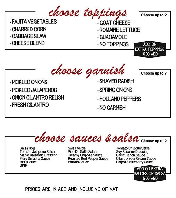 Maia – California Style Taqueria Menu 