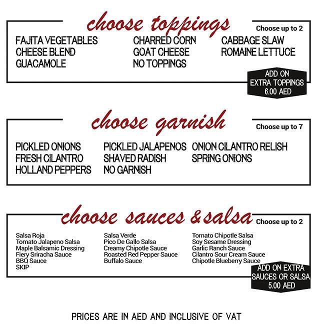 Maia – California Style Taqueria Menu 