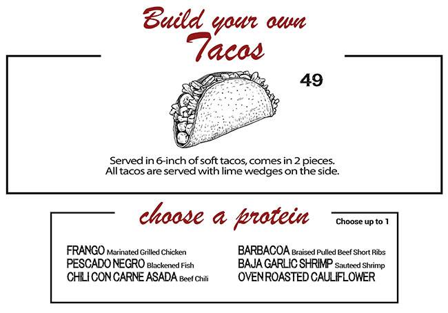 Maia – California Style Taqueria Menu 