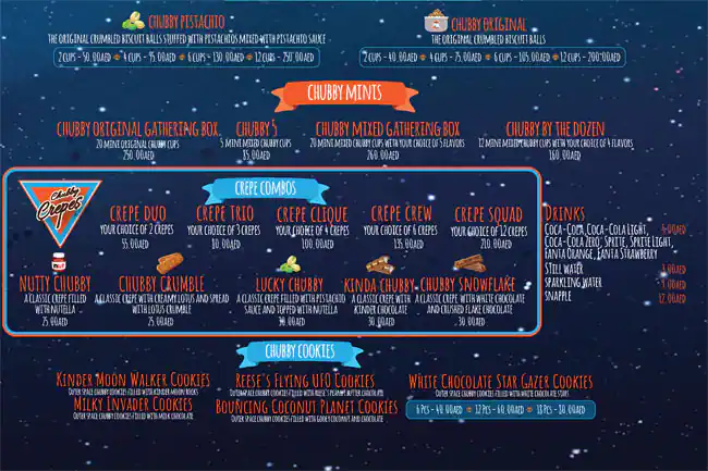 Chubby Cookies Menu in New Dubai 