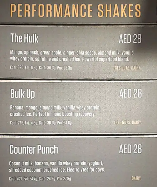 Fuel-Up by Kcal Menu in New Dubai 