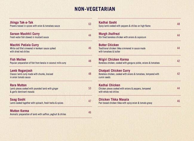 Indian Express Menu in Financial Center 