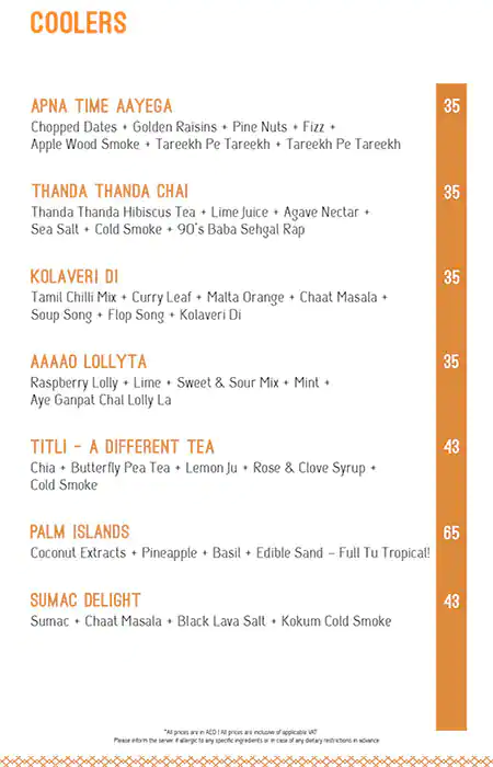 Hitchki Global Indian Restaurant Menu 