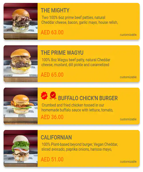 Gourmet Burger Kitchen Menu in Cluster J, Jumeirah Lake Towers, Dubai 