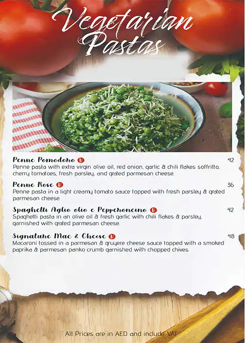 The Pasta Guyz Menu in Burj Khalifa Area 