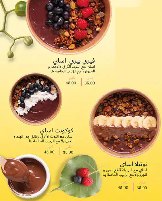 Generation Acai Menu in Burj Khalifa Area 