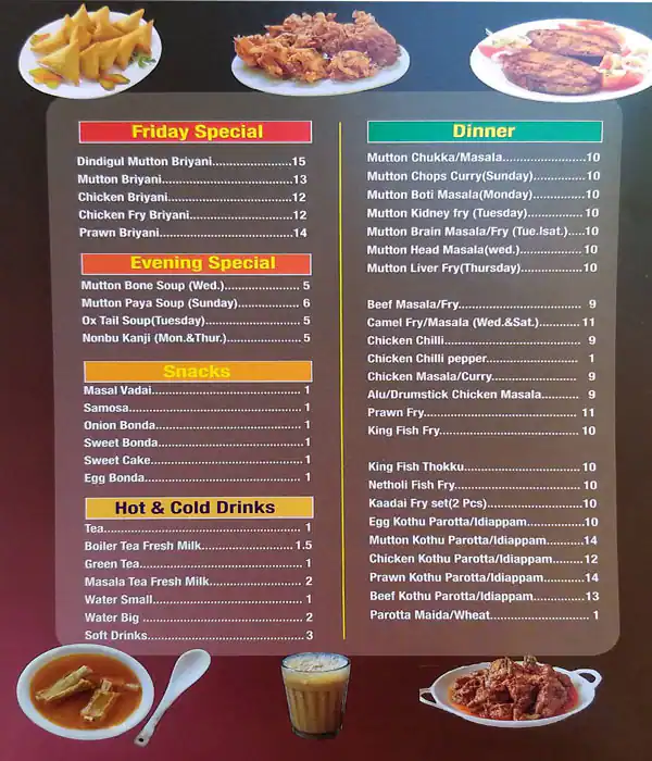 Al Ameen Restaurant Menu in Al Muteena, Dubai 