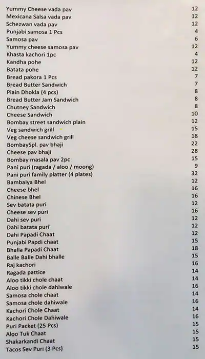 Chaat Bistro Menu in Al Karama, Dubai 