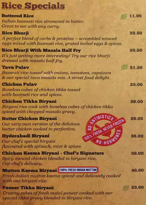 Raju Omlet Menu in City Centre Deira, Deira City Centre Area, Dubai 