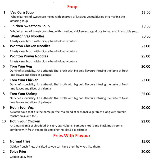 Noodle & Co Menu in Jumeirah 