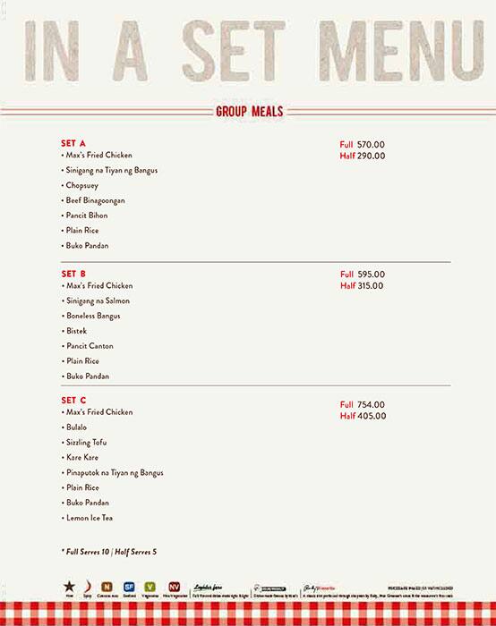 Max's Restaurant Menu in Jebel Ali 