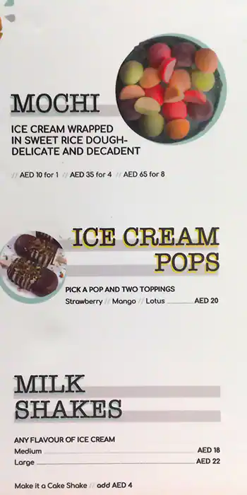 Glow - Ice Creams & Sundaes Menu 