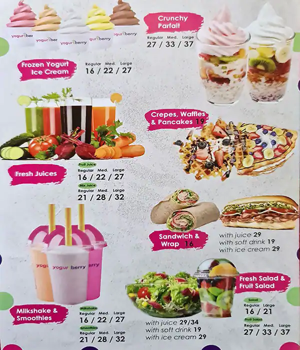 Yogurtberry Menu in DAFZA, Dubai International Airport Area, Dubai 