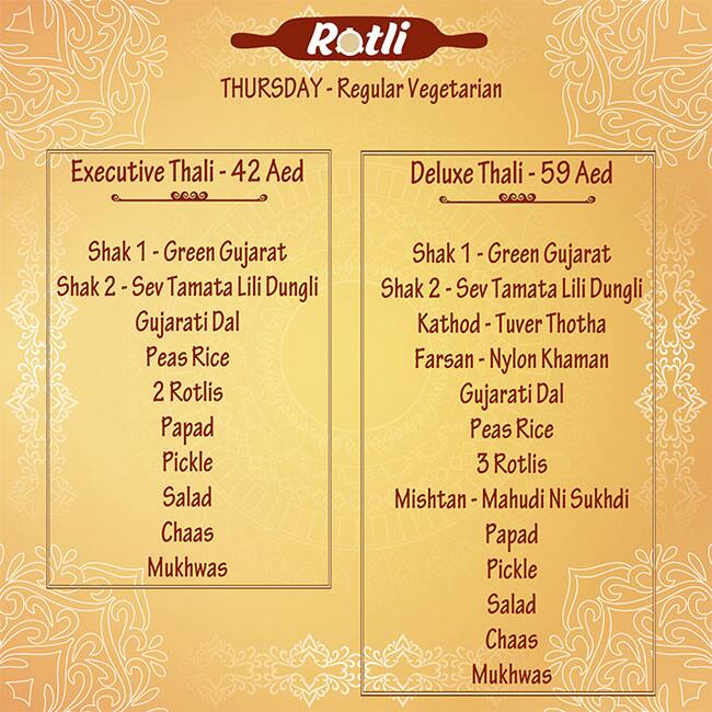 Rotli Menu in New Dubai 