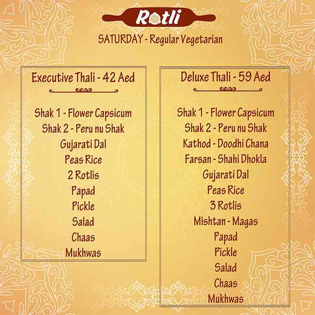 Rotli Menu in New Dubai 