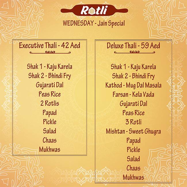 Rotli Menu in New Dubai 