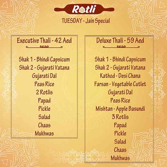 Rotli Menu in New Dubai 