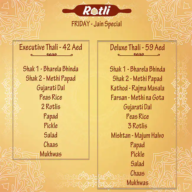 Rotli Menu in New Dubai 