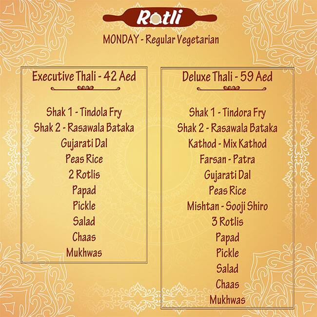 Rotli Menu in New Dubai 