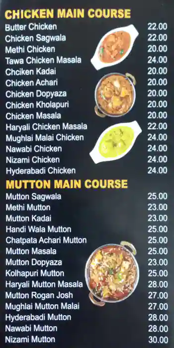 Hyderabad Fusion Restaurant Menu 