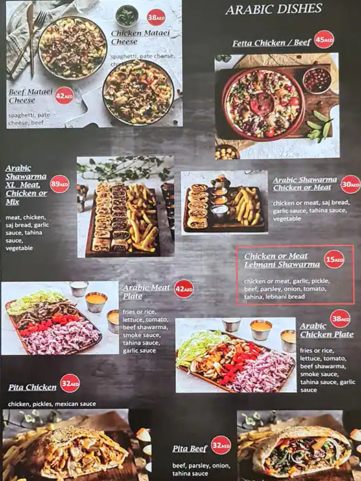 Taksim Cafe & Restaurant Menu in Umm Suqeim, Dubai 