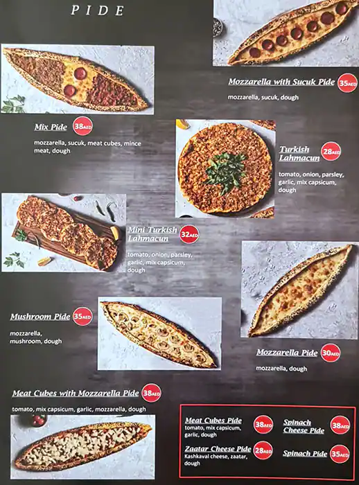 Taksim Cafe & Restaurant Menu in Umm Suqeim, Dubai 