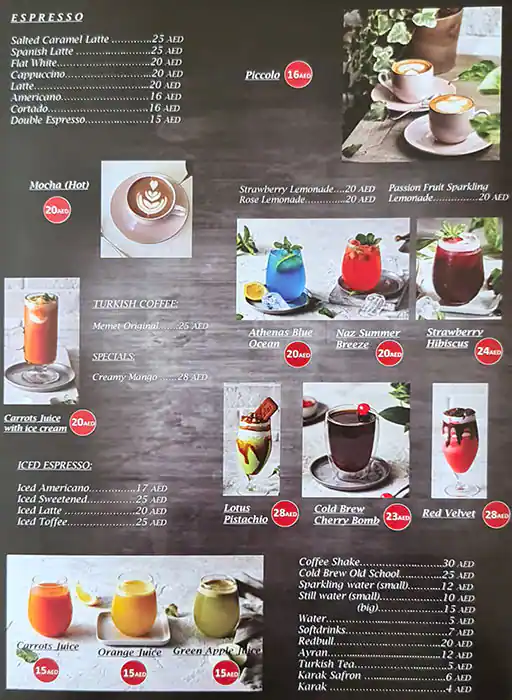 Taksim Cafe & Restaurant Menu in Umm Suqeim, Dubai 