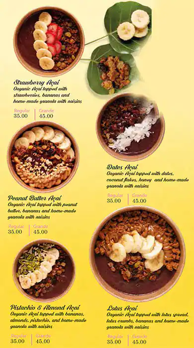 Generation Acai Menu in New Dubai 