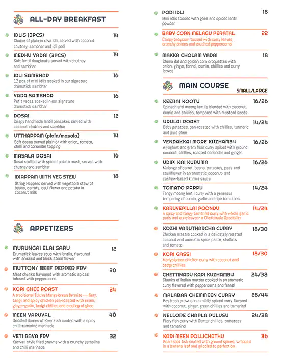 Tamarind Coastal Kitchen Menu in Barsha 