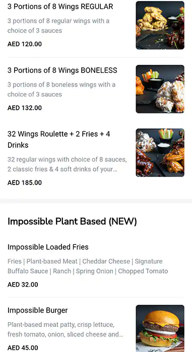 Wingsters - ونجسترز Menu in The Greens, Dubai 