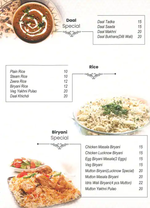 Via Lucknow Menu in Meena Bazaar, Dubai 