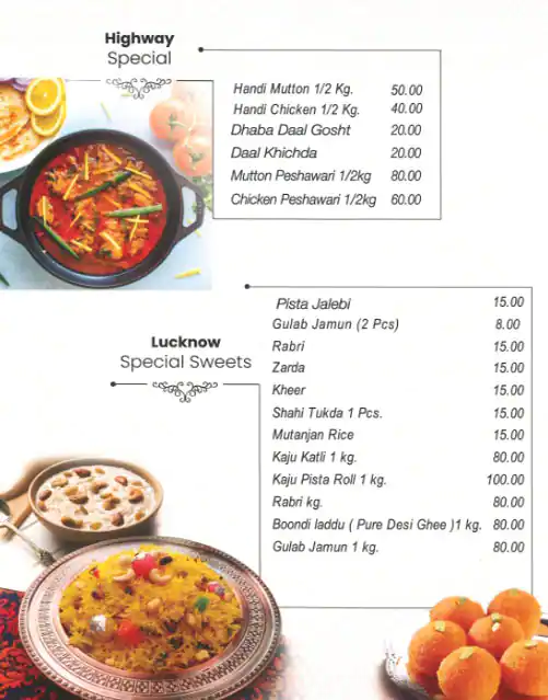 Via Lucknow Menu in Meena Bazaar, Dubai 