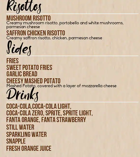 Something Italian Menu in New Dubai 