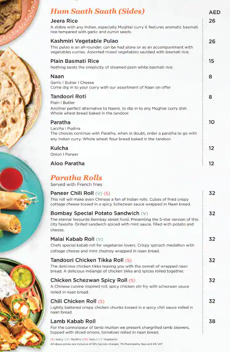 Flavours Of India - Ramada Hotel &Suites By Wyndham Menu 