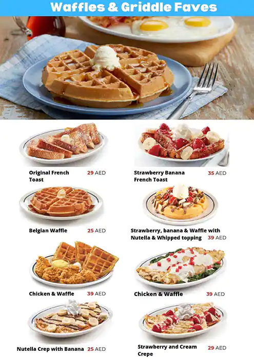 IHOP Menu in TECOM and around 