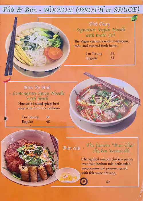 Saigon - Taste of Vietnam Menu 