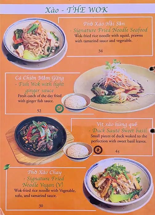 Saigon - Taste of Vietnam Menu 