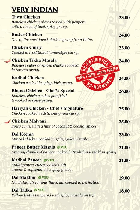 Chicken Street Menu in Deira 