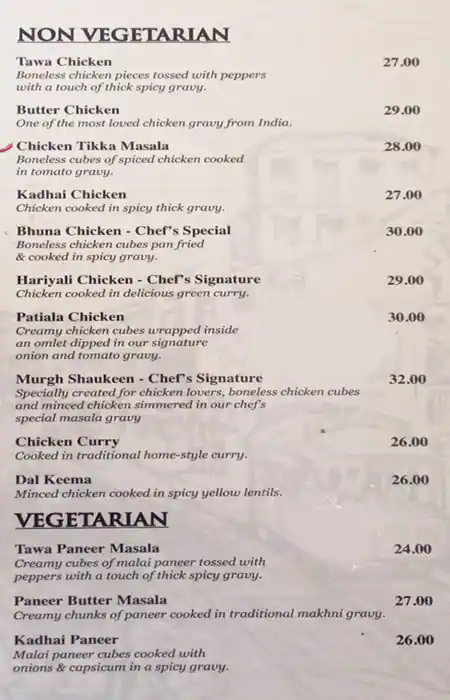 Best restaurant menu near 