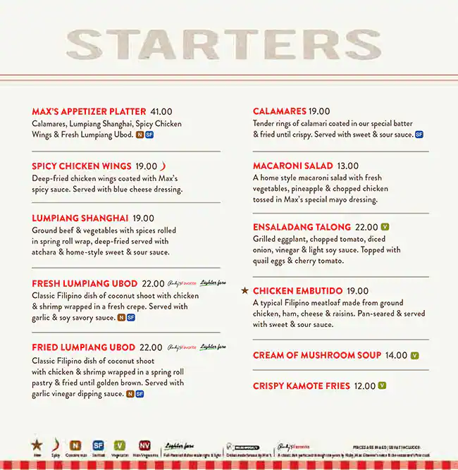 Max's Restaurant Menu in Deira 