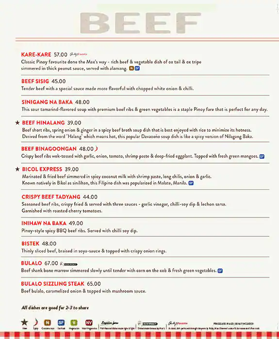 Max's Restaurant Menu in Deira 