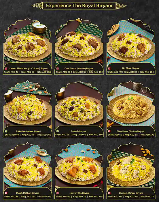 Behrouz Biryani - بهروز برياني Menu 