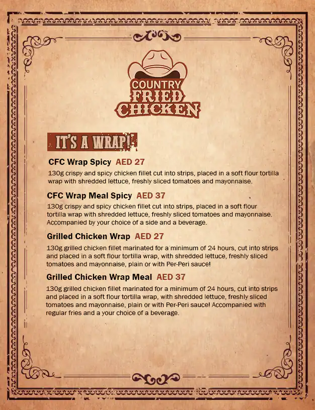 Country Fried Chicken Menu in Barsha 