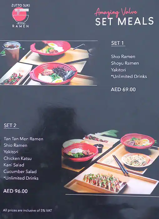 Zutto Suki Ramen Restaurant Menu 