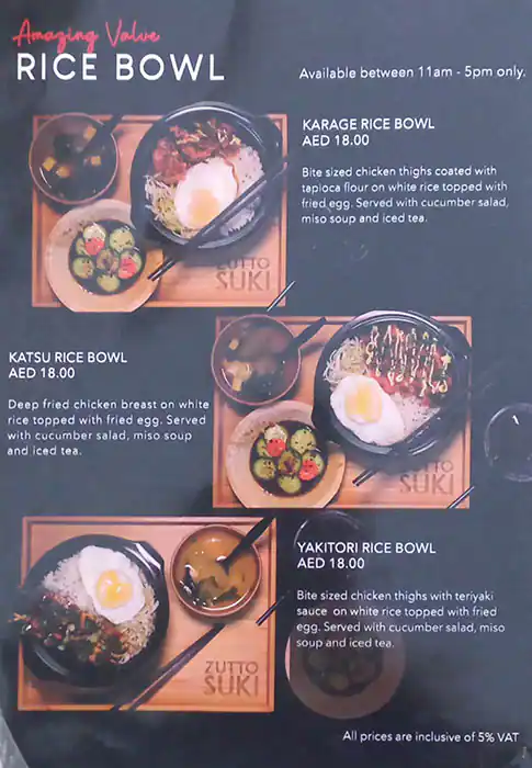 Zutto Suki Ramen Restaurant Menu 