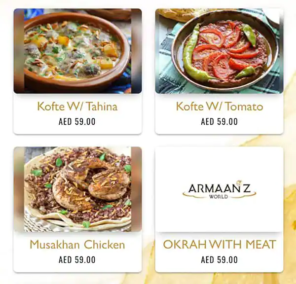 Armaanz World Menu in CITY WALK, Al Safa, Dubai 