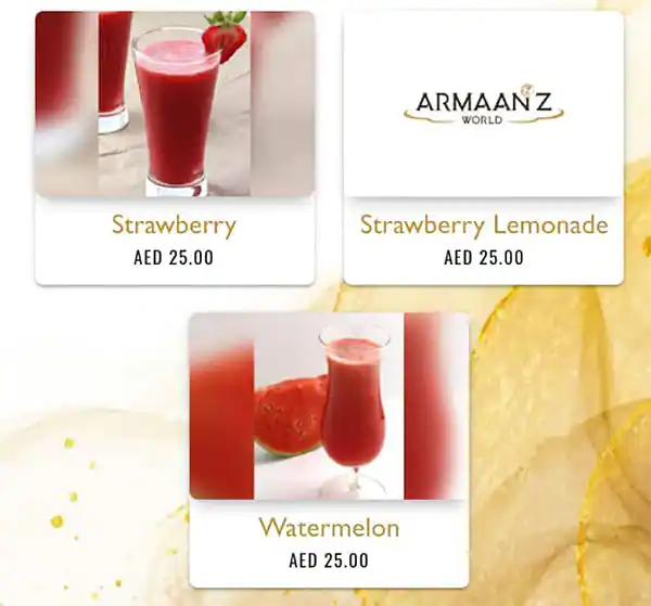 Armaanz World Menu in CITY WALK, Al Safa, Dubai 