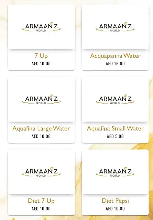 Armaanz World Menu in CITY WALK, Al Safa, Dubai 